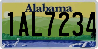 AL license plate 1AL7234