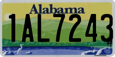 AL license plate 1AL7243
