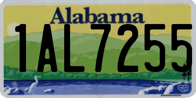 AL license plate 1AL7255