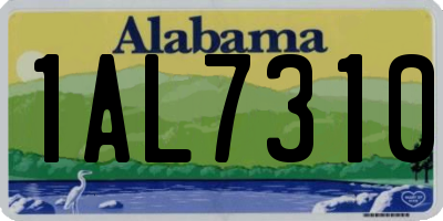AL license plate 1AL7310