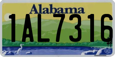 AL license plate 1AL7316