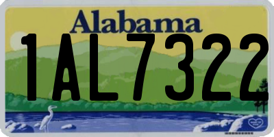 AL license plate 1AL7322