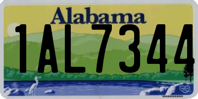 AL license plate 1AL7344