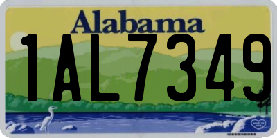 AL license plate 1AL7349