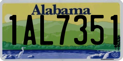 AL license plate 1AL7351