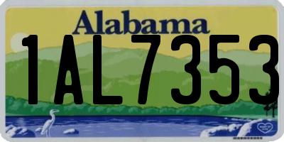 AL license plate 1AL7353