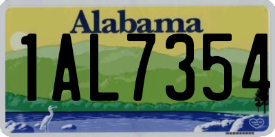 AL license plate 1AL7354