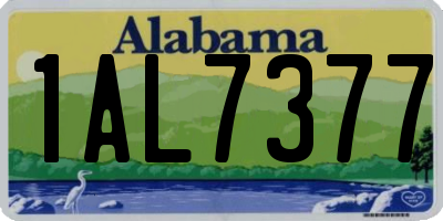 AL license plate 1AL7377