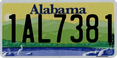 AL license plate 1AL7381