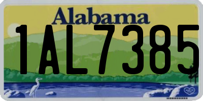 AL license plate 1AL7385