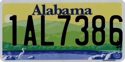 AL license plate 1AL7386