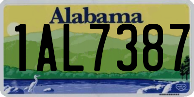 AL license plate 1AL7387