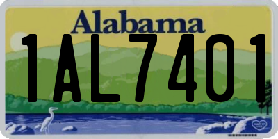 AL license plate 1AL7401