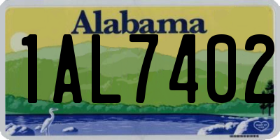 AL license plate 1AL7402