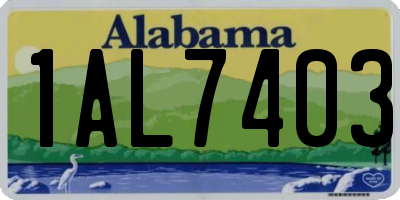 AL license plate 1AL7403