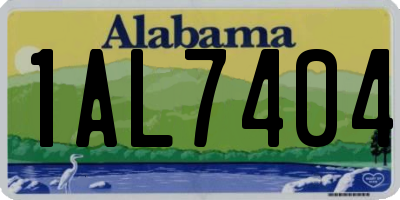 AL license plate 1AL7404
