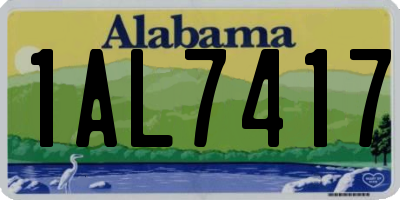 AL license plate 1AL7417
