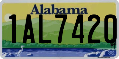 AL license plate 1AL7420