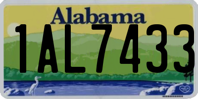 AL license plate 1AL7433