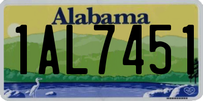 AL license plate 1AL7451