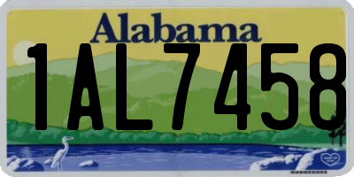 AL license plate 1AL7458