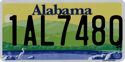 AL license plate 1AL7480