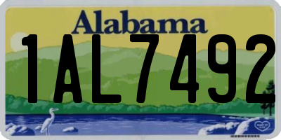 AL license plate 1AL7492