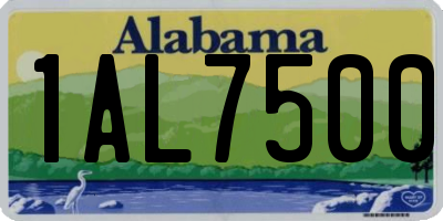 AL license plate 1AL7500