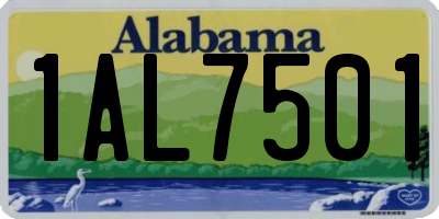 AL license plate 1AL7501
