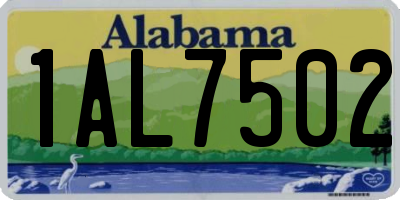 AL license plate 1AL7502
