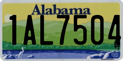 AL license plate 1AL7504
