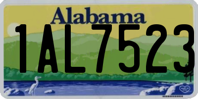 AL license plate 1AL7523