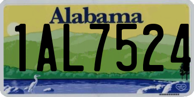 AL license plate 1AL7524