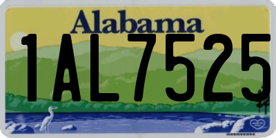 AL license plate 1AL7525