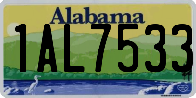 AL license plate 1AL7533