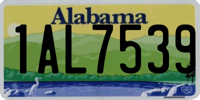 AL license plate 1AL7539