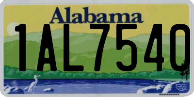 AL license plate 1AL7540