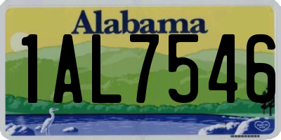 AL license plate 1AL7546