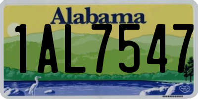 AL license plate 1AL7547