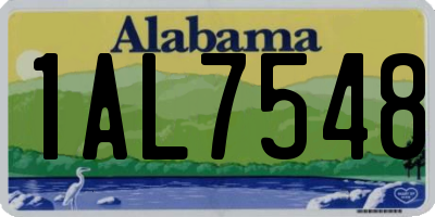 AL license plate 1AL7548