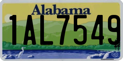 AL license plate 1AL7549