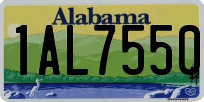 AL license plate 1AL7550