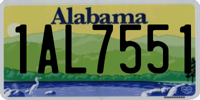 AL license plate 1AL7551