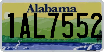 AL license plate 1AL7552