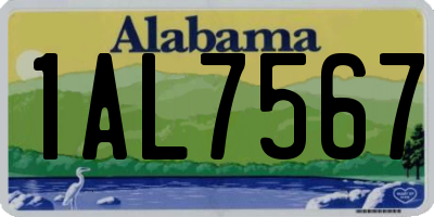 AL license plate 1AL7567