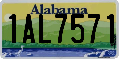 AL license plate 1AL7571
