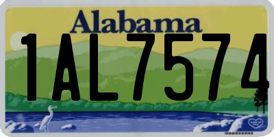 AL license plate 1AL7574