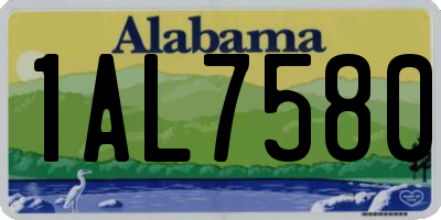 AL license plate 1AL7580