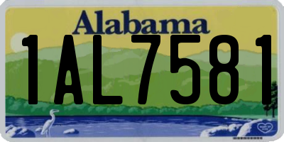 AL license plate 1AL7581