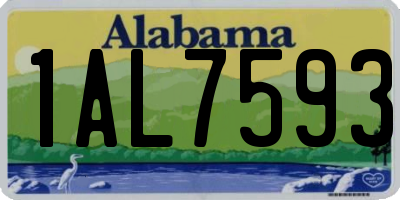 AL license plate 1AL7593
